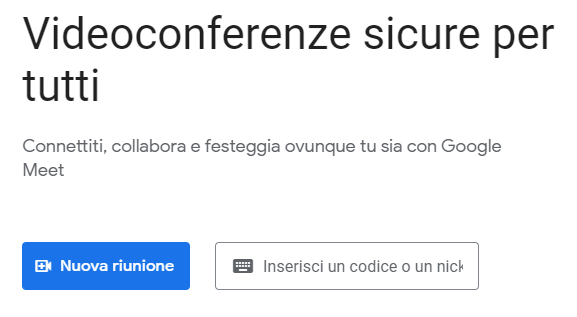 Videoconferenze Google Meet