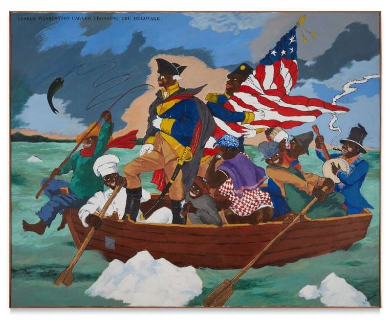 George Washington Carver Crossing the Delaware: Page from an American History Textbook di Robert Colescott