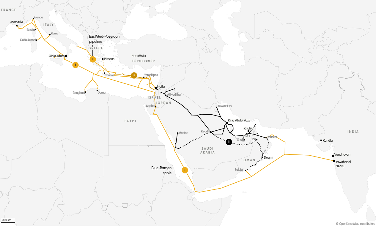 Il corridoio India-Medio Oriente-Europa e le sue connessioni