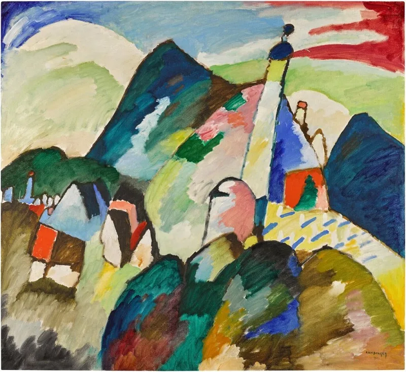 Murnau mit kirche II di Vasilij Kandinsky