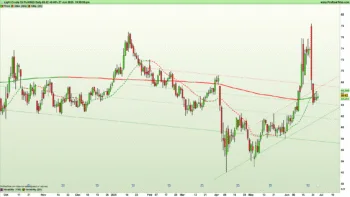 Il grafico del future sul petrolio Light crude in quotazione continua