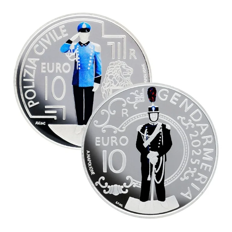 Il rovescio delle monete di Gendarmeria e Polizia Civile