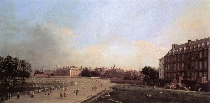 The Old Horse Guards, London, from St. James's Park di Canaletto