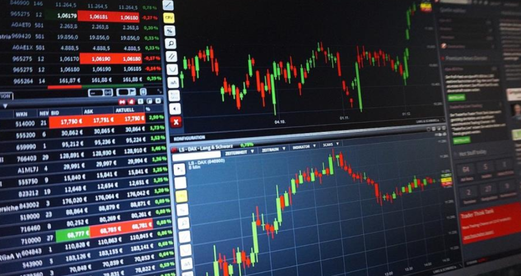 Schermata con andamento dei mercati finanziari