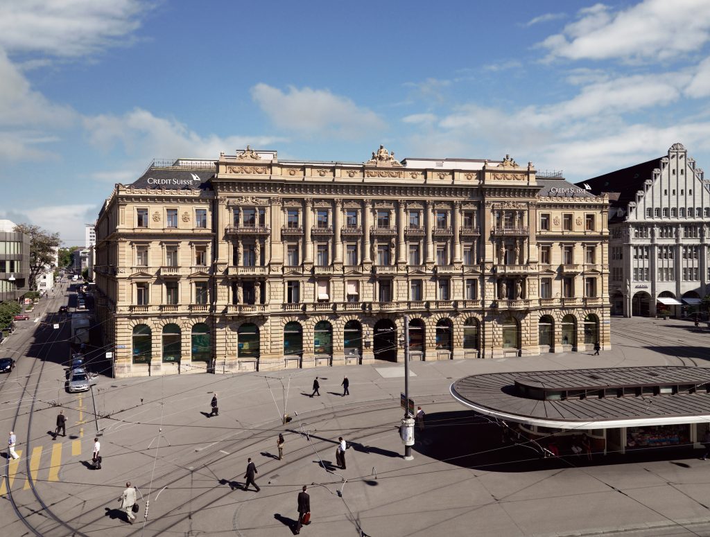 La sede storica del Credit Suisse in Paradeplatz a Zurigo