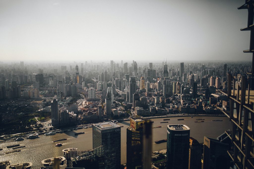 Una vista dall'alto di Shanghai