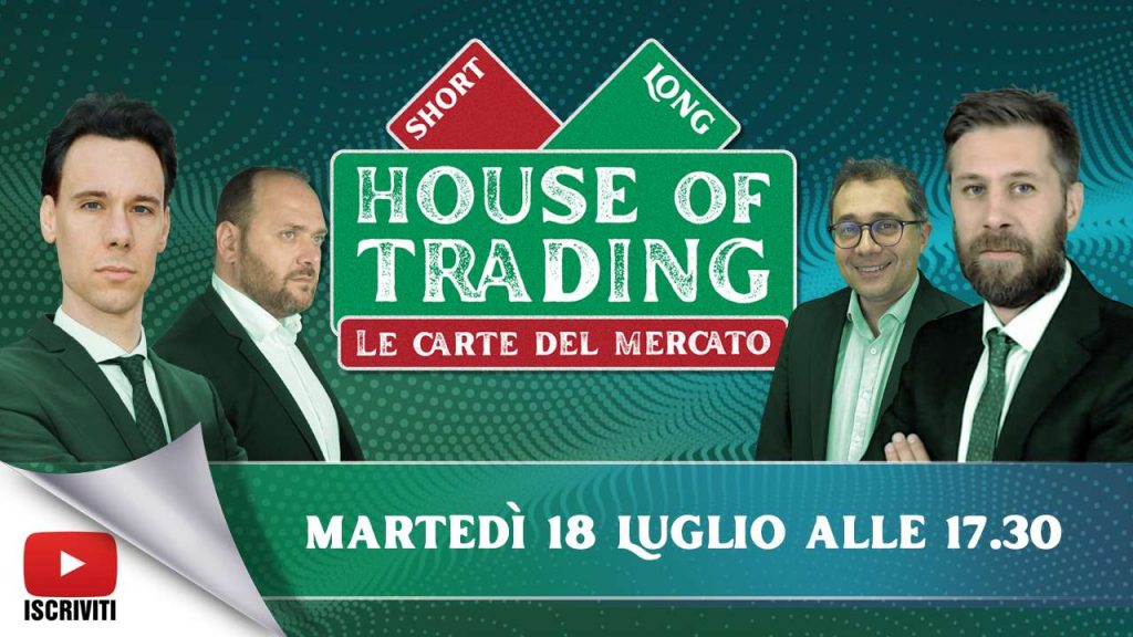 il cartello di presentazione della sfida di oggi ad House of Trading tra analisti e trader
