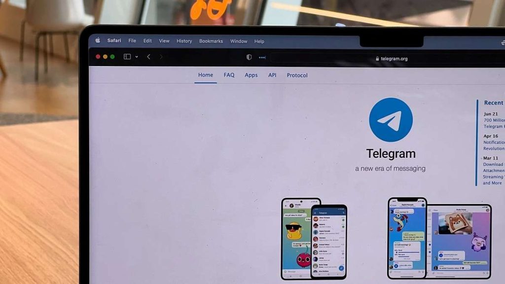 La home page di Telegram