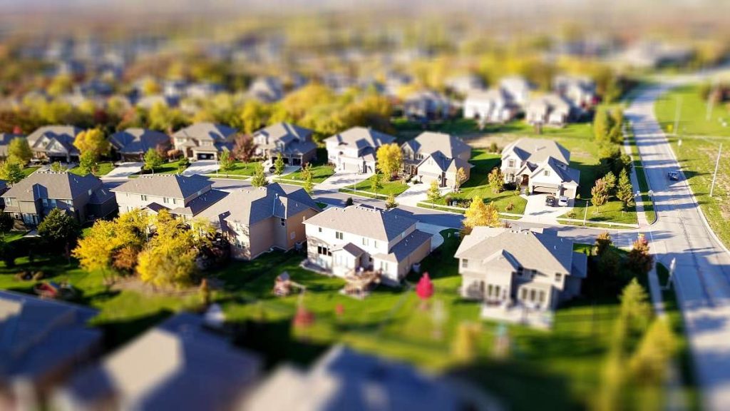 Il plastico di una zona residenziale