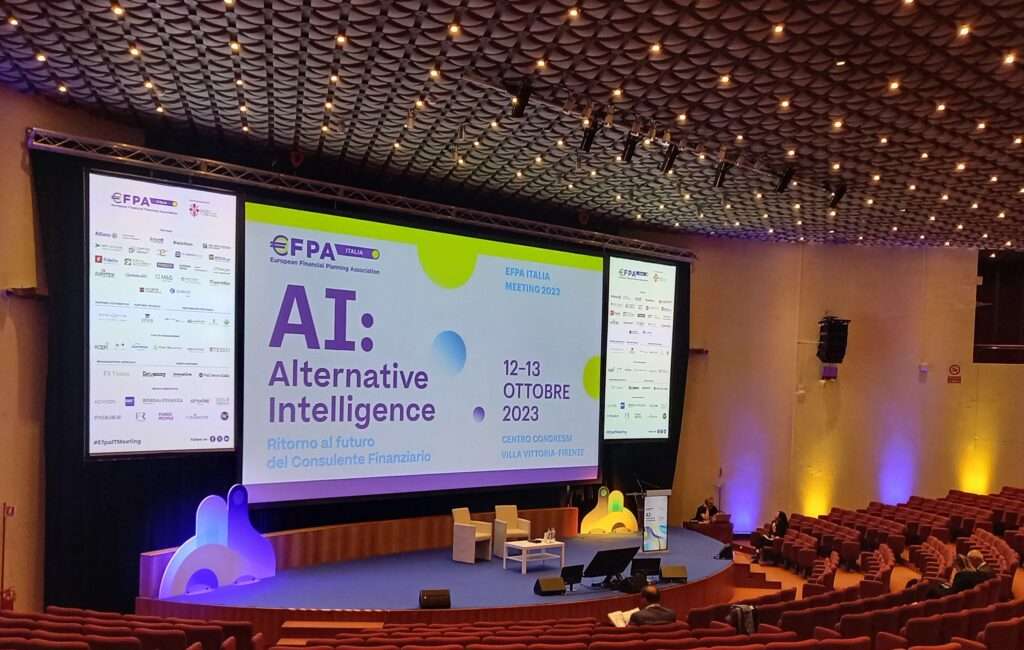 La sala dedicata alle conferenze stampa e alle tavole rotonde di EFPA Italia Meeting 2023