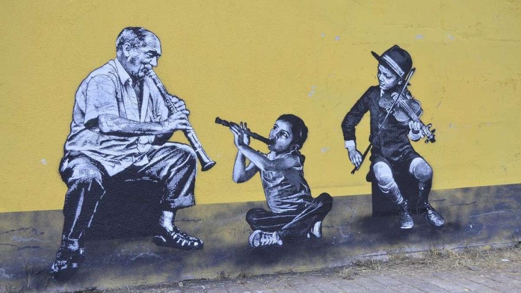 Un stencil di Jef Aérosol su un muro