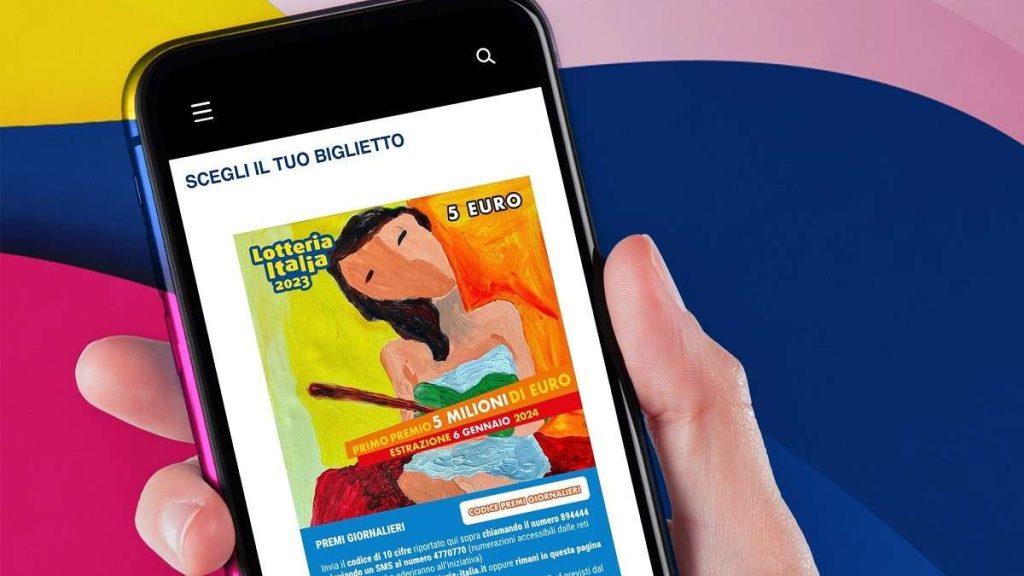 Il biglietto digitale della Lotteria Italia 2023