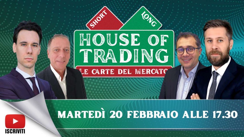 Il cartello di presentazione della puntata numero 7 di House of Trading con i suoi protagonisti: Nicola Para, Nicola Duranti, Enrico Lanati e Riccardo Designori
