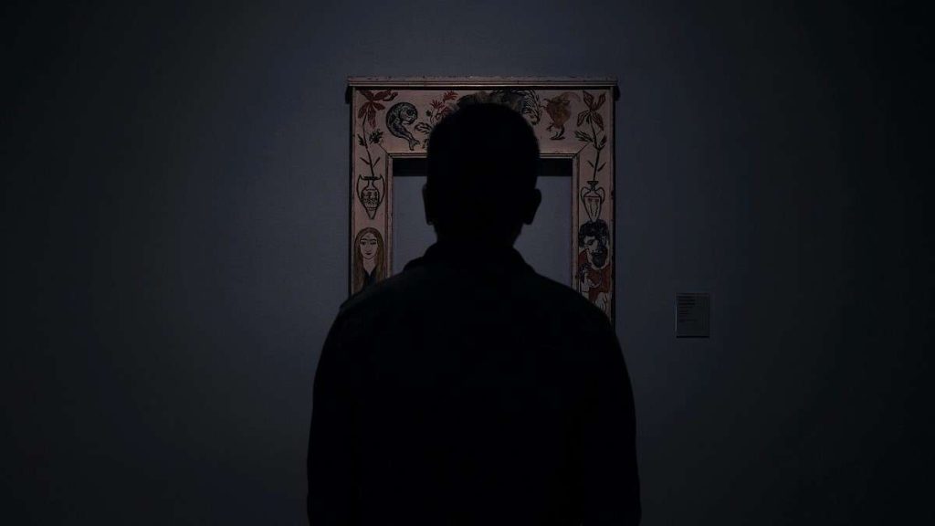 Un visitatore in un museo