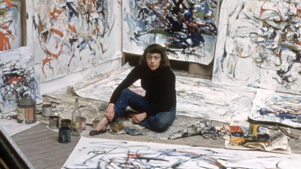 Joan Mitchell nel suo studio