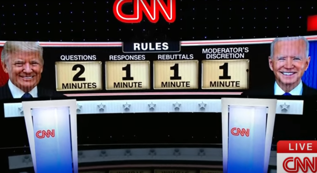 Una schermata del dibattito televisivo trasmesso ieri dalla CNN
