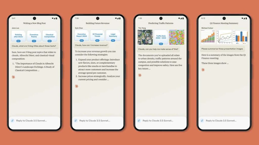 L'app di Claude su smartphone Android