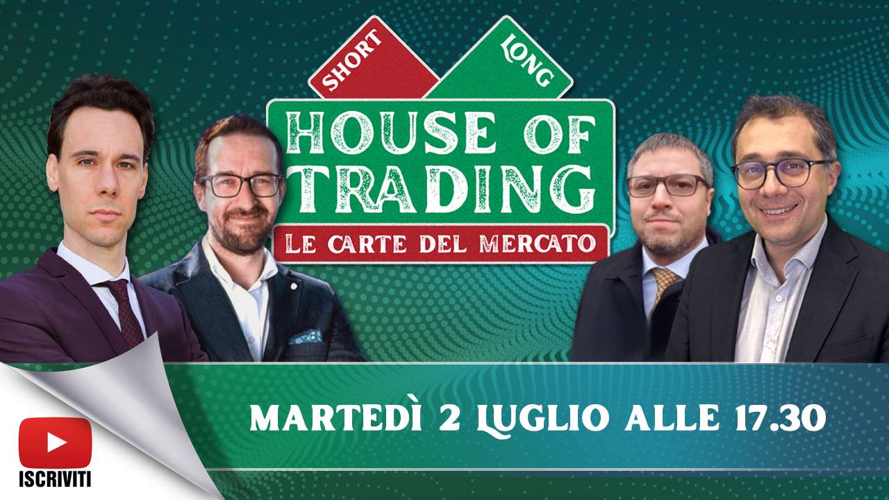 I protagonisti della puntata di House of Trading del 2 luglio 2024: Nicola Para, Stefano Serafini, Jacopo Marini, Enrico Lanati