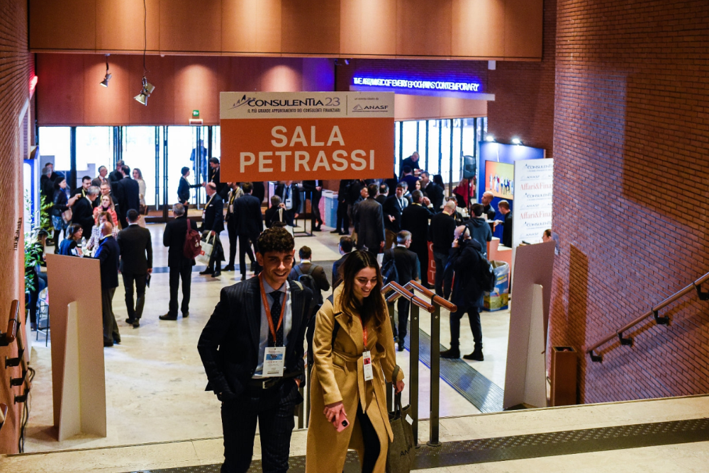 Un'immagine del principale evento organizzato da Anasf per i consulenti finanziari, ConsulenTia