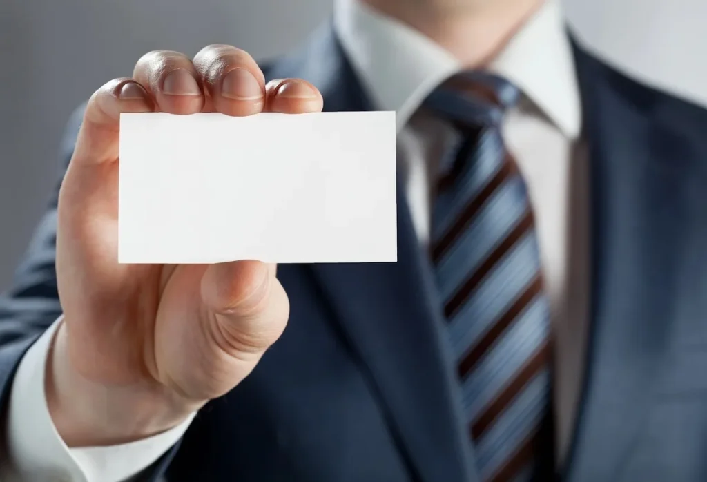 cartoncino su cui indicare la ragione sociale dell'azienda