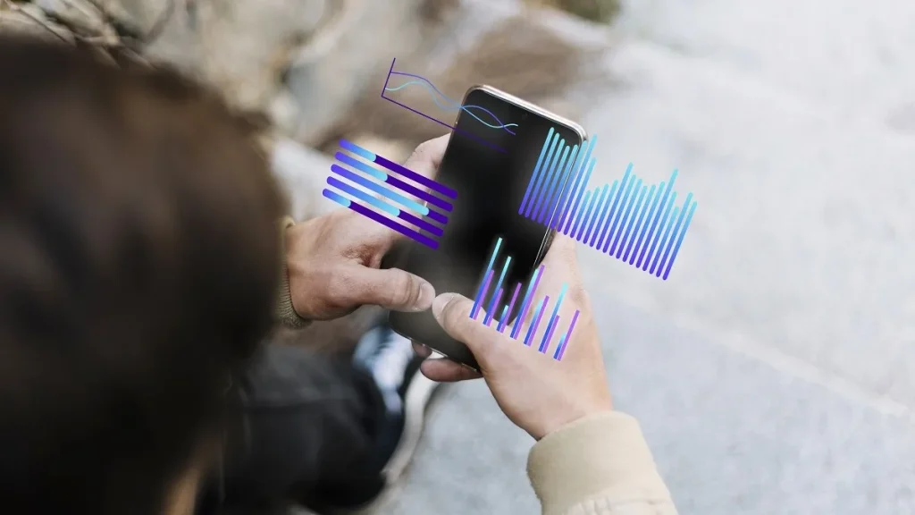 La rappresentazione dell'esperienza utente che usa un'app di messaggistica sullo smartphone