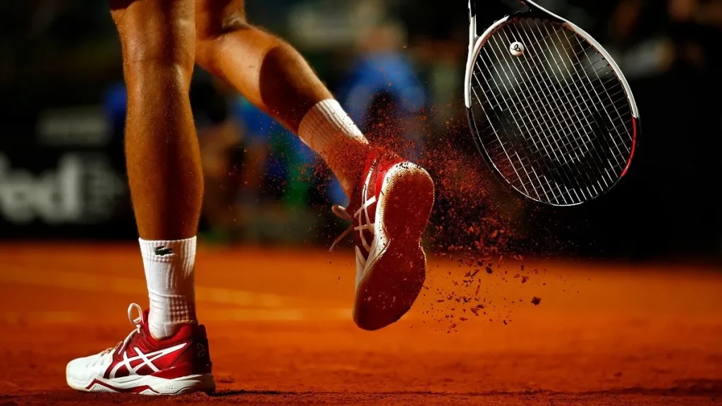 Un tennista in campo agli Internazionali BNL d'Italia