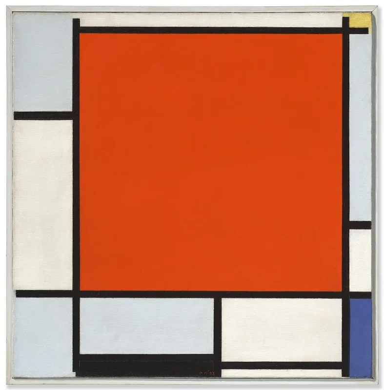 Composition with Large Red Plane, Bluish Gray, Yellow, Black and Blue di Piet Mondrian