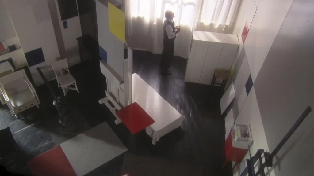 Una scena del documentario Dans l'atelier de Mondrian