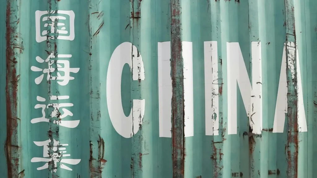 Un container di merci provenienti dalla Cina