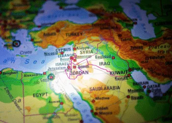 Una cartina politica del Medio Oriente, in cui si distinguono anche Israele e Iran
