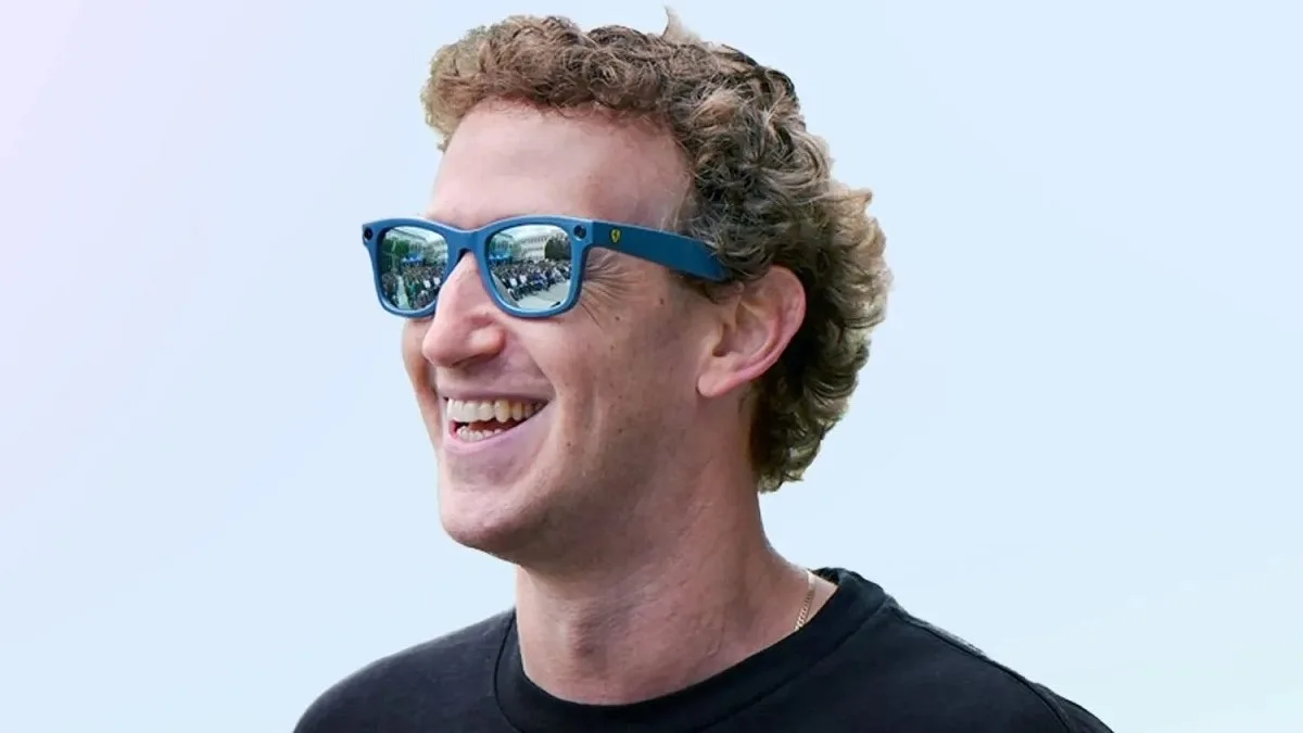 Mark Zuckerberg indossa degli occhiali da sole