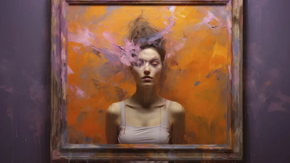 Un quadro astratto in 3D realizzato dall'AI