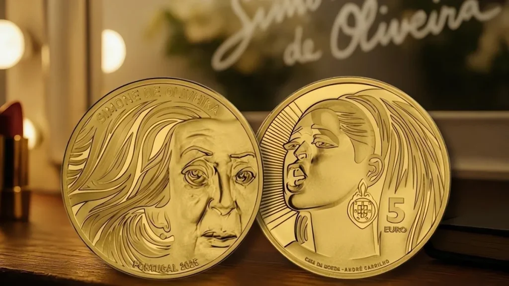 La moneta da 5 euro di Simone de Oliveira