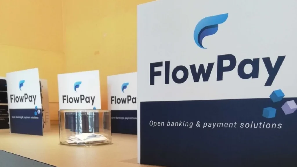 Lo spazio di FlowPay in una fiera del fintech