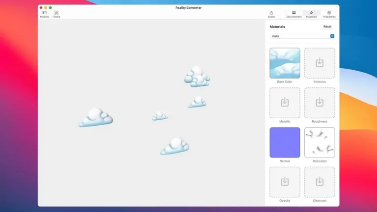 L'app Apple Reality Converter aperta su un Mac
