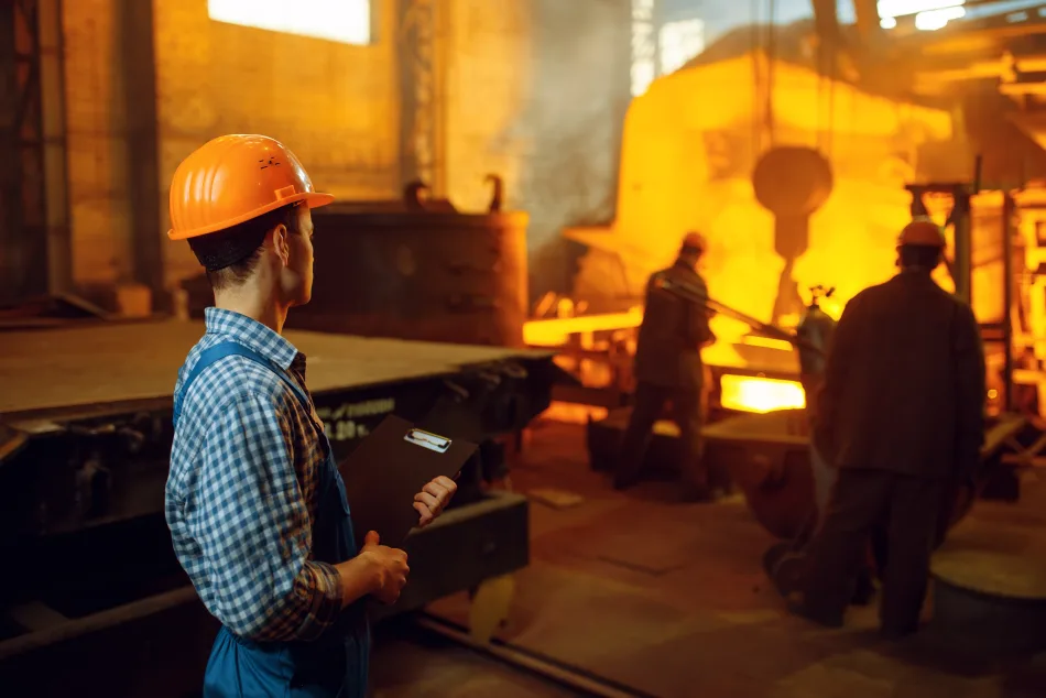Produzione di acciaio in un altoforno