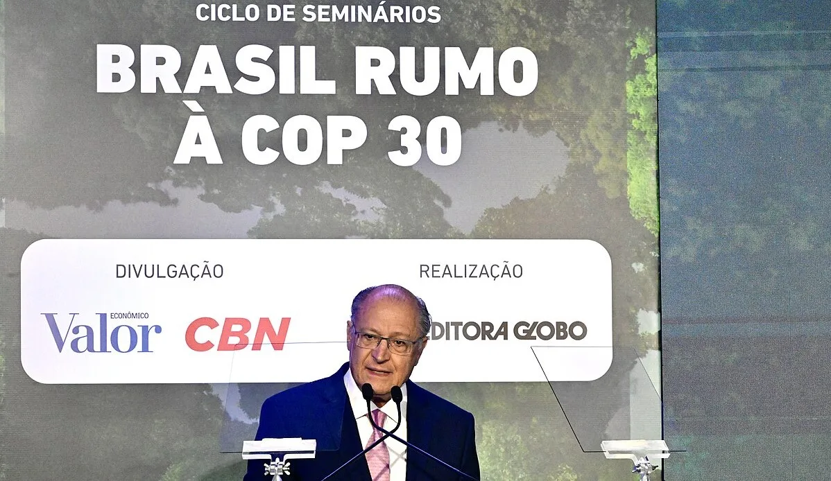Vicepresidente della Repubblica, Geraldo Alckmin, durante l’apertura della seconda edizione del progetto “Il Brasile verso la Cop 30” a San Paolo