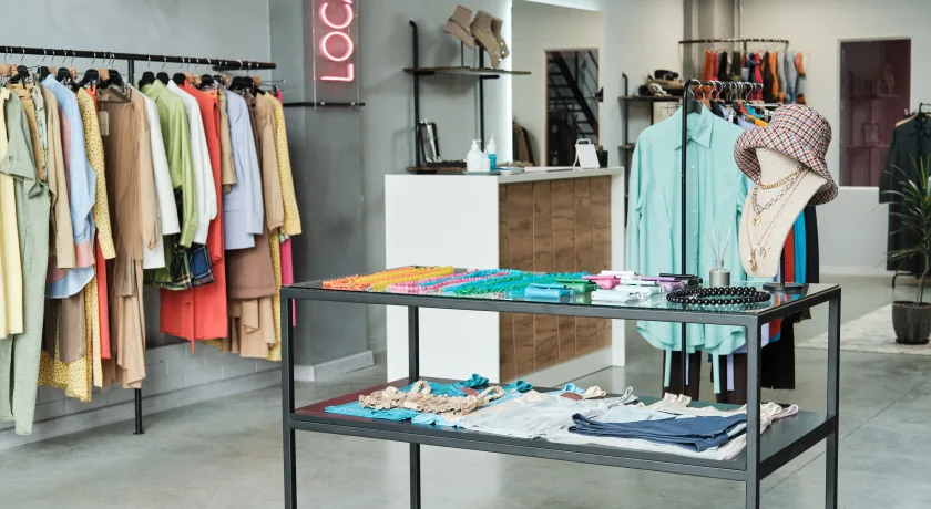 L'interno di un negozio di abbigliamento