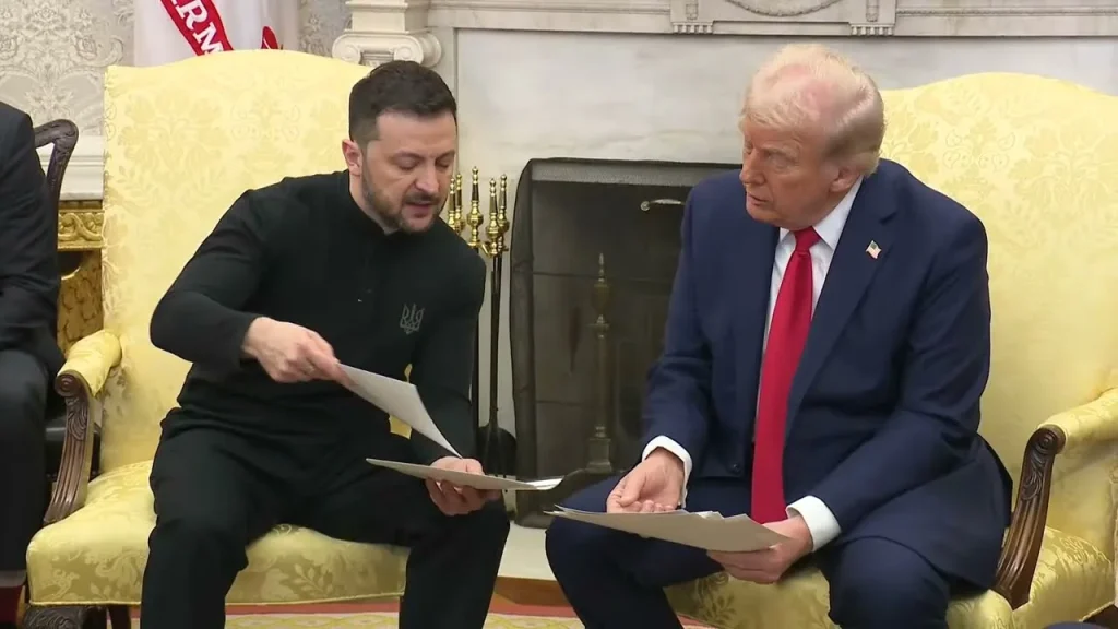 Trump e Zelensky insieme nello Studio Ovale il 28 febbraio 2025