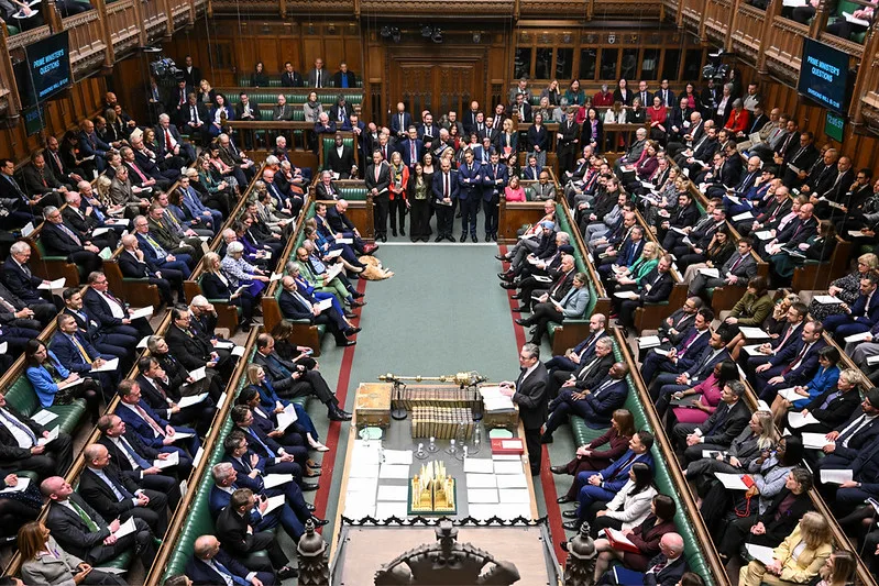 La House of Commons del Parlamento britannico in seduta