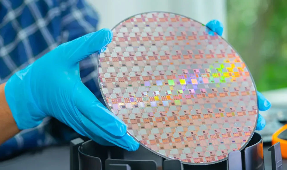 Un wafer di silicio, simbolo dello svluppo tecnologico