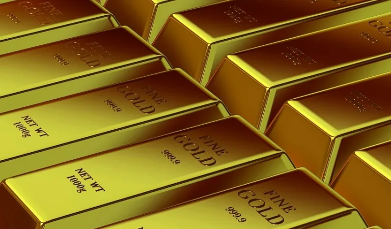 I lingotti d'oro di una riserva aurea