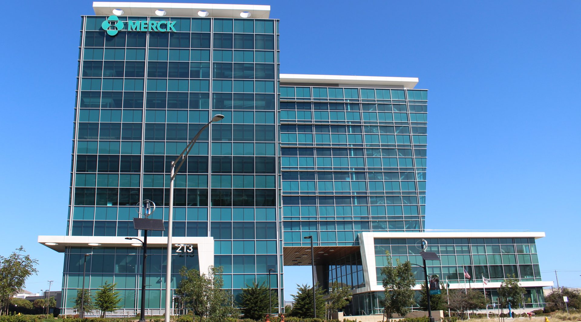 Immagine dell'edificio dei laboratori di ricerca Merck a South San Francisco