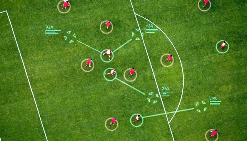 Un frame del lavoro tattico di TacticAi