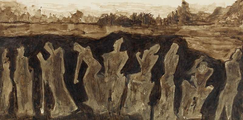 Il quadro Untitled (Figures in Sepia) di Rabindranath Tagore