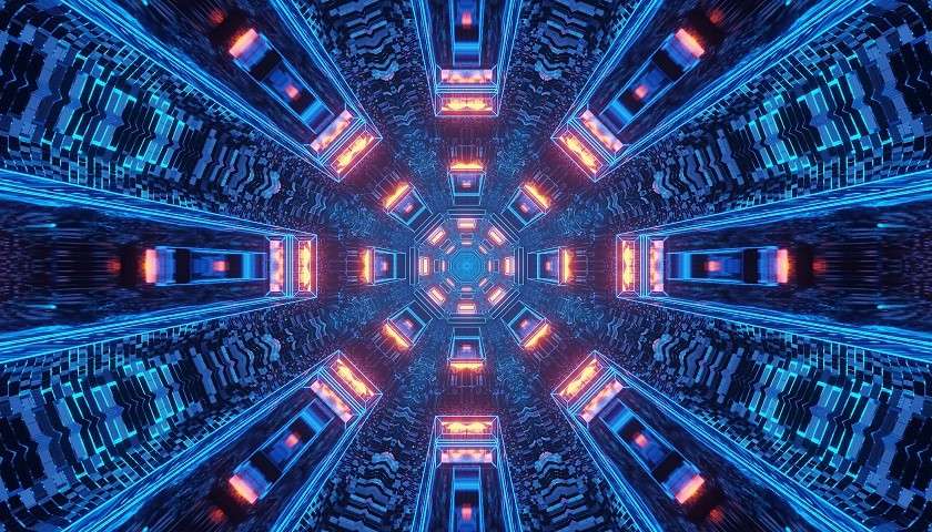 Il rendering 3D di un computer quantistico del futuro