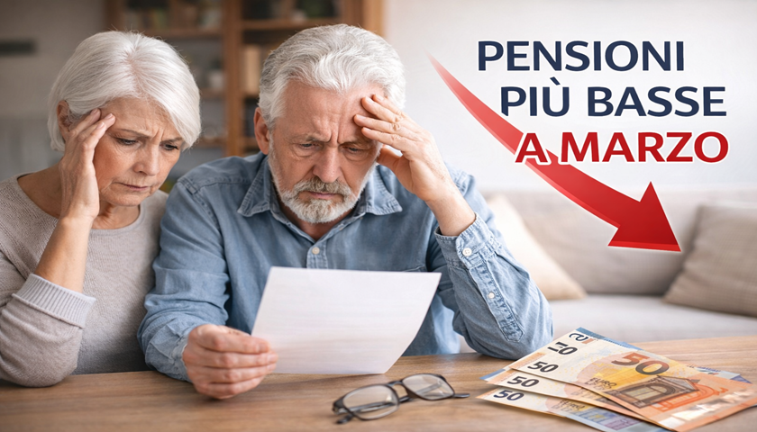 Pensioni marzo 2026 più basse e addizionali. L'immagine è stata creata con l'intelligenza artificiale.