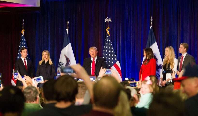 Famiglia Trump a un watch party
