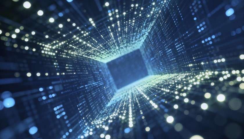 Un tunnel digitale che rappresenta il salto verso il quantum computing