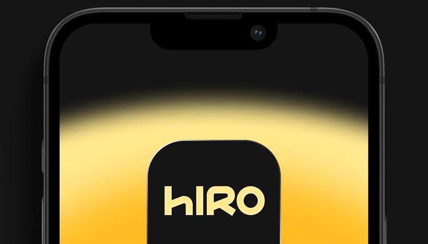 Il logo di Hiro su uno smartphone